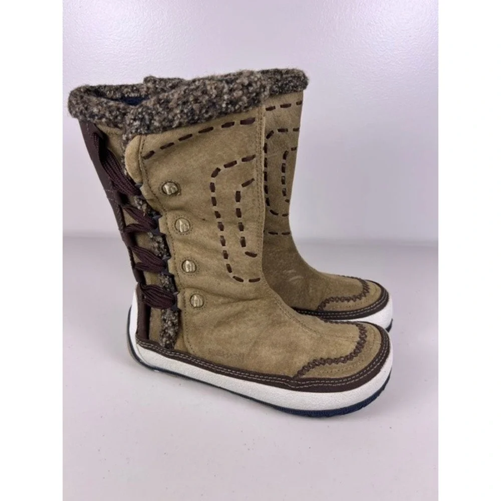 Merrell Puffin High Tan Suede Insulated Winter Boots Primaloft Womens 8 READ